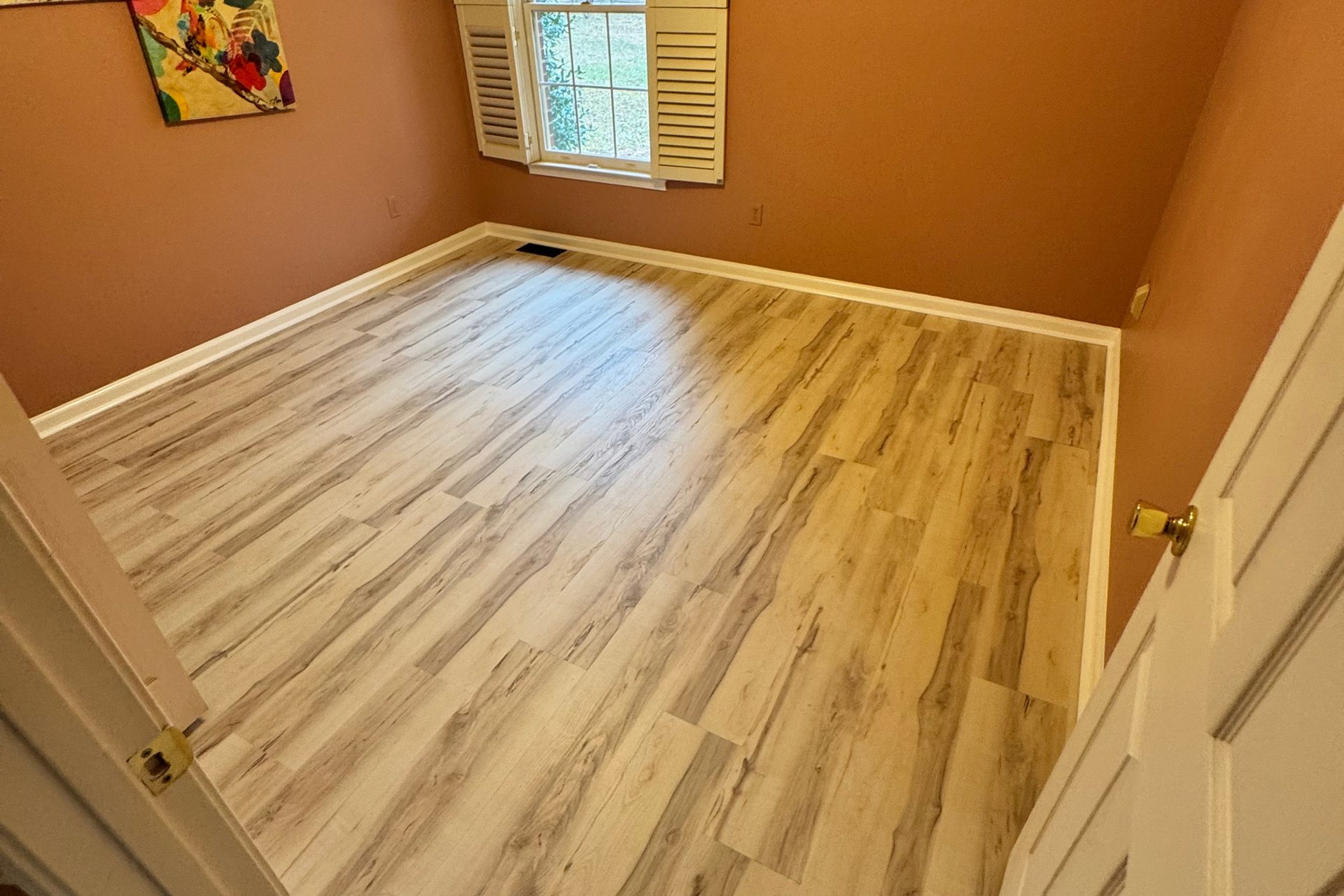 Newly installed flooring